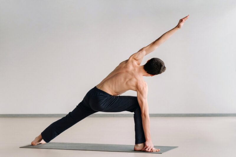 man doing yoga