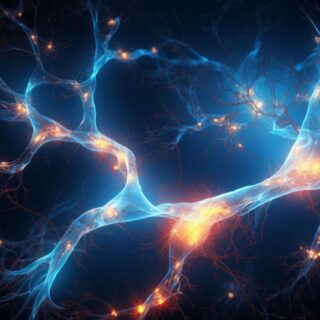 nerve endings with glowing points, representing heightened sensory response