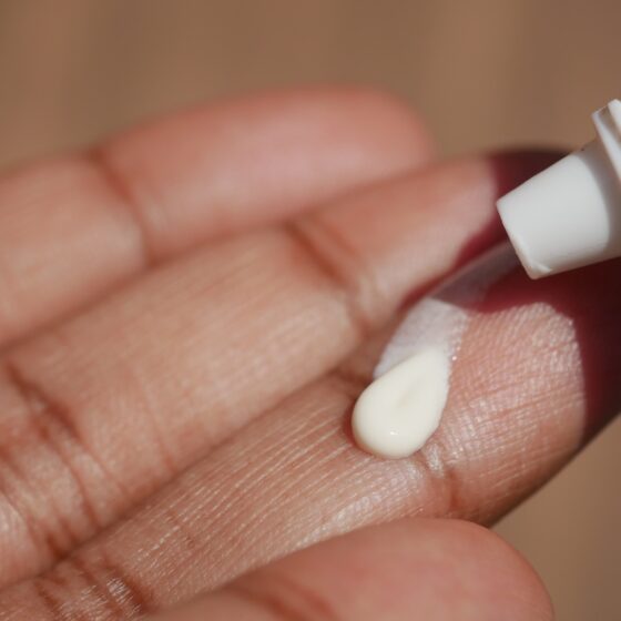 close up shot of a drop of lotion