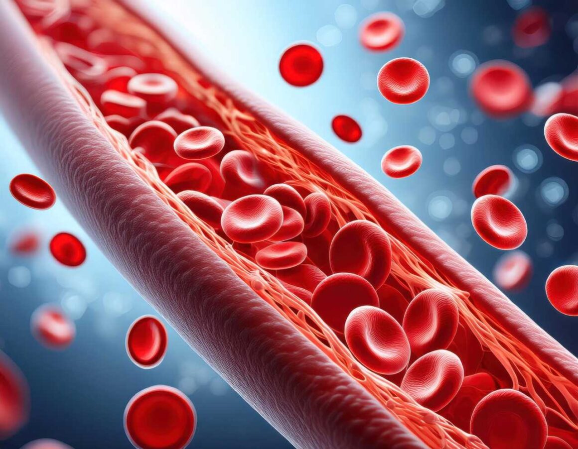 blood flowing through a vein